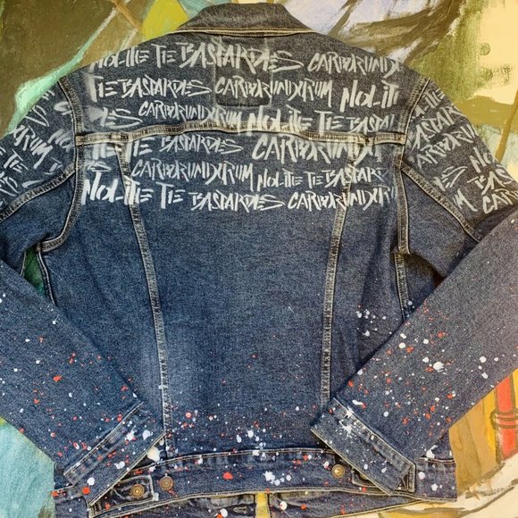 Handmaid's Tale Limited Edition Splatter Paint Denim Jacket with Patches - Picture 2 of 16